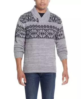 Мужской норвежский свитер с шалевым воротником Weatherproof Vintage, серый