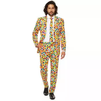 Мужской облегающий костюм и галстук с узором OppoSuits, Dot Print