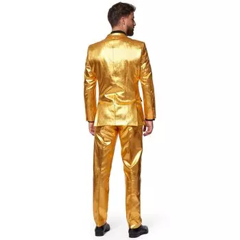 Мужской облегающий праздничный костюм Groovy Gold с галстуком OppoSuits