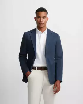 Мужской обычный однотонный блейзер Silbon, тёмно-синий