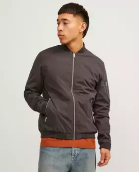 Мужской однотонный бомбер на молнии Jack & Jones, коричневый