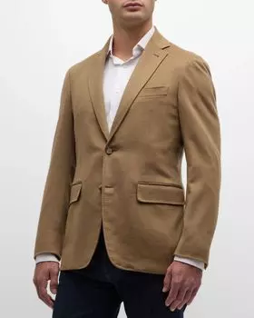 Мужской однотонный кашемировый пиджак Canali, цвет Tan