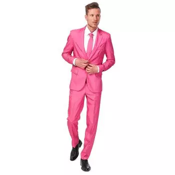 Мужской однотонный комплект костюма и галстука Suitmeister Slim-Fit, розовый