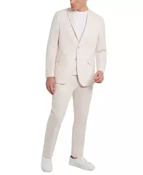 Мужской однотонный костюм из эластичного льна приталенного кроя Kenneth Cole Reaction