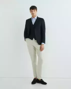 Мужской однотонный костюм-жилет стандартного кроя Pierre Cardin, темно-синий