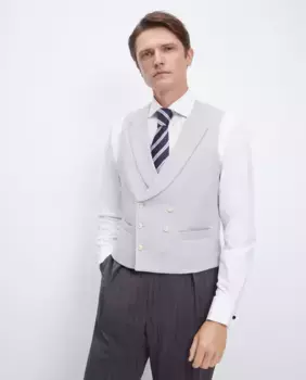 Мужской однотонный льняной жилет Emidio Tucci, серый