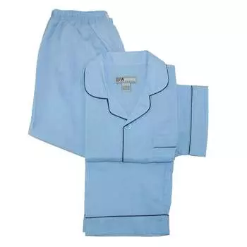 Мужской однотонный пижамный комплект с короткими рукавами и длинными штанинами Ten West Apparel, светло-голубой