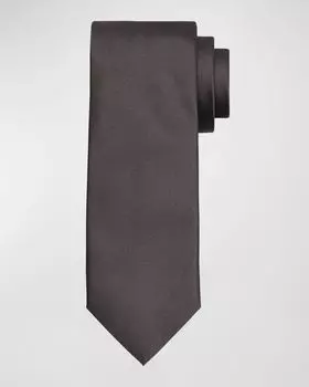 Мужской однотонный шелковый галстук Canali, цвет Grey