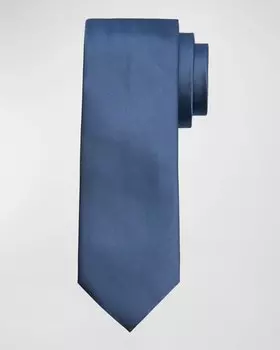 Мужской однотонный шелковый галстук Canali, цвет Lt Blue