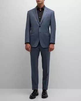 Мужской однотонный шерстяной костюм Emporio Armani, цвет Solid Light/Pastel B
