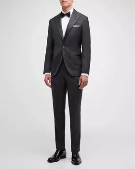 Мужской однотонный смокинг с острыми лацканами Brunello Cucinelli, цвет Dark Grey