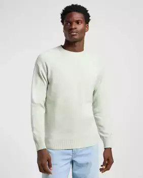 Мужской однотонный свитер светло-зеленого цвета Lee, светло-зеленый