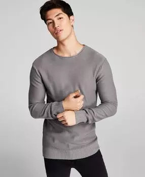 Мужской однотонный свитер вафельной вязки с круглым вырезом And Now This, мульти