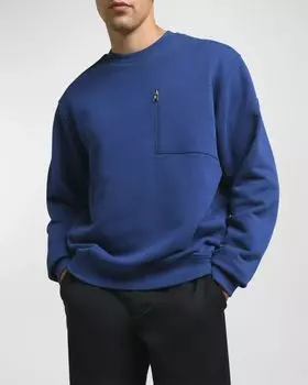 Мужской однотонный свитшот на молнии для путешествий Moncler, цвет Blue