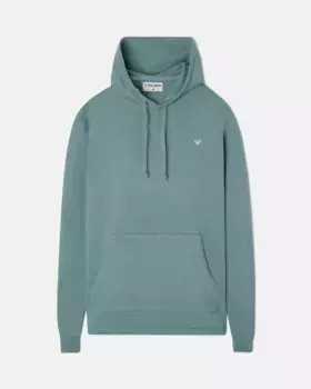 Мужской однотонный зеленый свитер с капюшоном Silbon