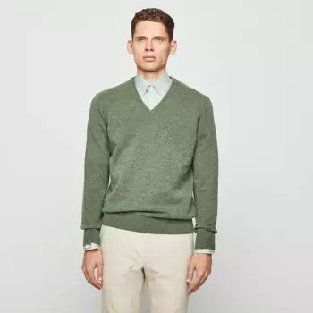 Мужской охотничий вязаный свитер овечья шерсть Mirto, темно-зеленый