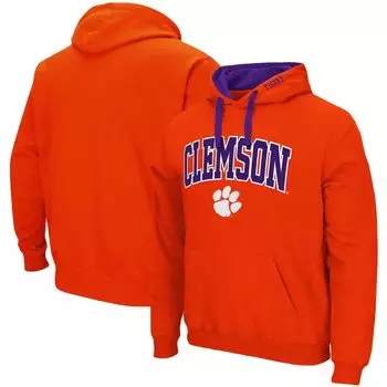 Мужской оранжевый пуловер с капюшоном Clemson Tigers Big & Tall Arch & Logo 2.0 Colosseum