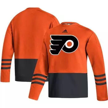 Мужской оранжевый пуловер с логотипом Philadelphia Flyers AEROREADY adidas