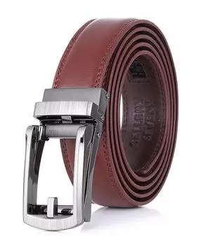 Мужской оригинальный костюмный кожаный ремень с храповым механизмом Gallery Seven