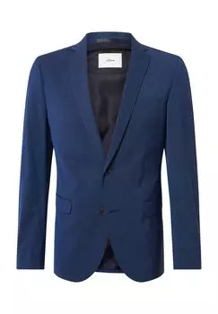 Мужской пиджак приталенного кроя с воротником с лацканами S.Oliver BLACK LABEL, цвет 56m1 Blue