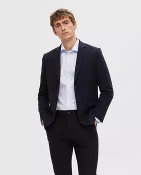 Мужской пиджак приталенного кроя Selected, темно-синий