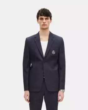 Мужской пиджак прямого покроя с эффектом денима The Kooples, синий