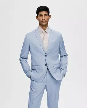 Мужской пиджак узкого кроя Selected, светло-синий