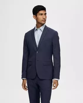 Мужской пиджак узкого кроя Selected, темно-синий
