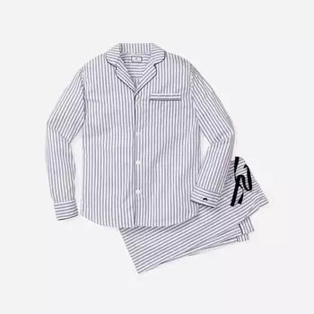 Мужской пижамный комплект из французского тика Petite Plume, белый