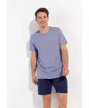 Мужской пижамный комплект из мягкого модала Comfort Short HOM USA, синий