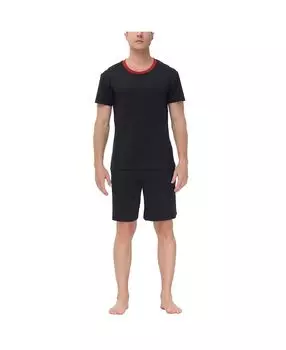 Мужской пижамный комплект из впитывающей влагу футболки с круглым вырезом и шорт INK+IVY