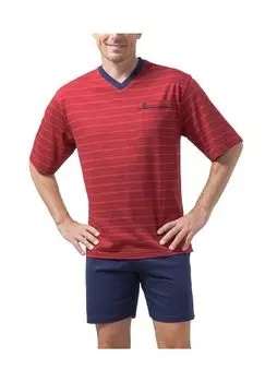 Мужской пижамный комплект - короткая, с коротким рукавом, климат-лайт, микс хлопка hajo, красный
