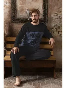 Мужской пижамный комплект стандартной формы ERCAN, черный