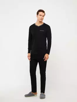 Мужской пижамный комплект стандартной формы LCW DREAM, черный