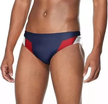 Мужской плавный купальник Speedo с краями, темно-синий/красный