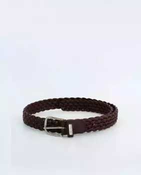 Мужской плетеный кожаный ремень Castellano, темно-коричневый