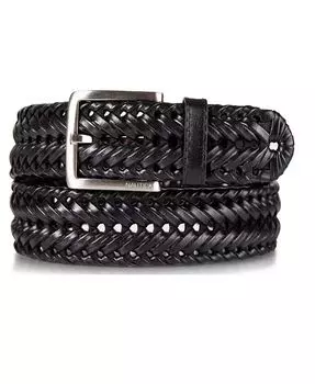 Мужской плетеный кожаный ремень Nautica, черный