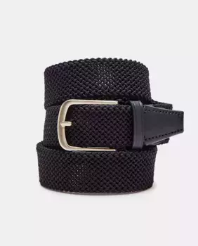 Мужской плетеный ремень LEYVA из кожи и темно-синей резинки, темно-синий