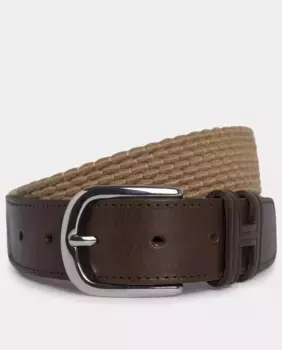 Мужской плетеный ремень с кожаными деталями Hackett, цвет Camel