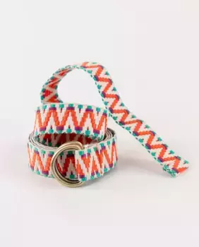 Мужской плетеный ремень зигзагообразной формы с пряжкой El Ganso, оранжевый