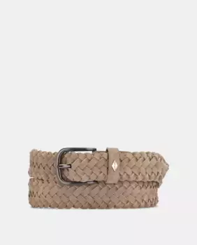 Мужской плетеный замшевый пояс Lottusse, цвет Topo