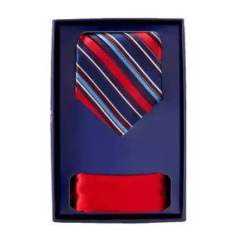 Мужской подарочный набор Kingsize Big & Tall Ks Signature Collection с удлиненным галстуком и нагрудным платком KingSize, цвет Burgundy Stripe