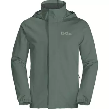 Мужской походный дождевик Jack Wolfskin, оливково-зеленый