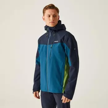 Мужской походный дождевик Regatta, цвет navyblau/jeansblau/grn