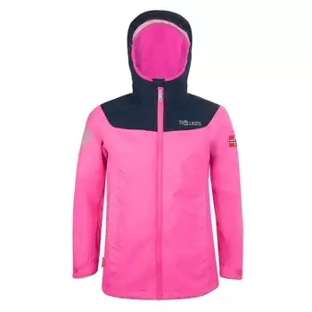 Мужской походный дождевик Trollkids, цвет hellrosa/navyblau