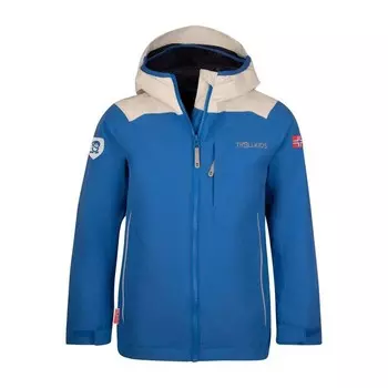 Мужской походный дождевик Trollkids, цвет kosmosblau/wirbelsturmblau