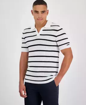 Мужской поло-свитер в полоску KARL LAGERFELD PARIS, белый