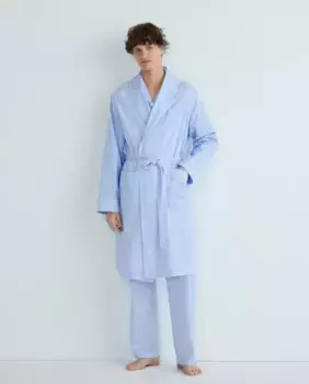 Мужской полосатый поплиновый халат Emidio Tucci, синий