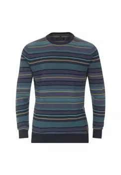 Мужской полосатый свитер CASAMODA, цвет Dunkles Trkis