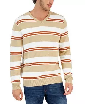 Мужской полосатый свитер с v-образным вырезом, созданный для macy's Club Room, мульти
